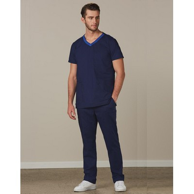 Mens Solid Colour Scrub Pants