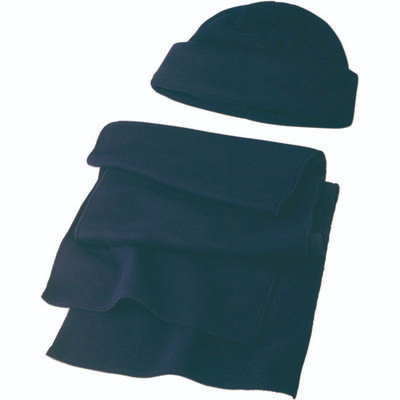 Polyester fleece (200 gr/m) beanie and scarf Russo 