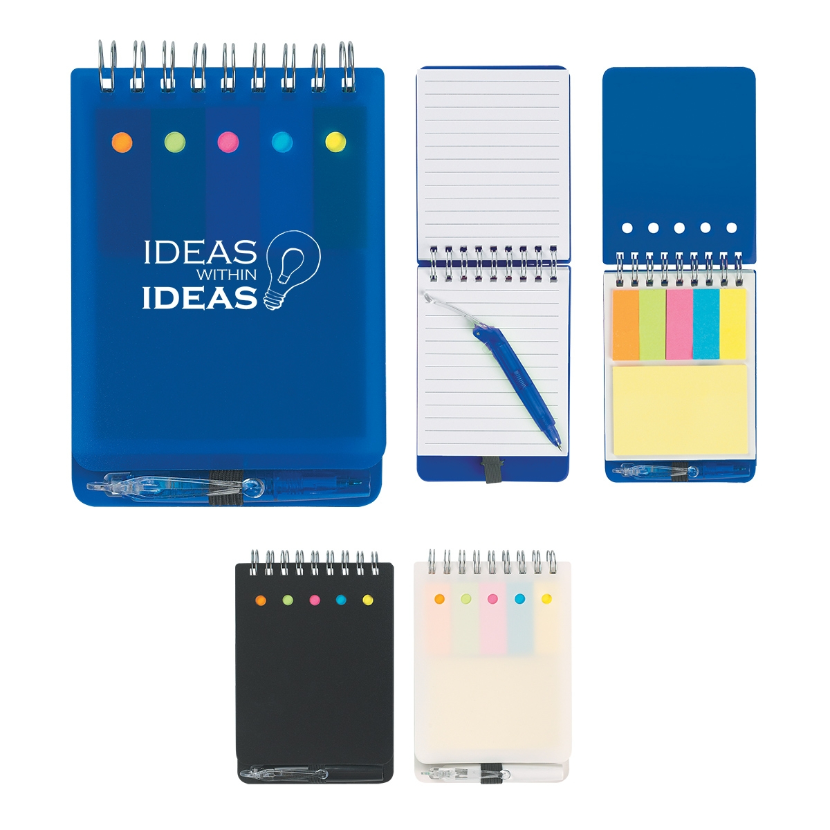 Spiral Jotter With Sticky Notes, Flags & Pen 